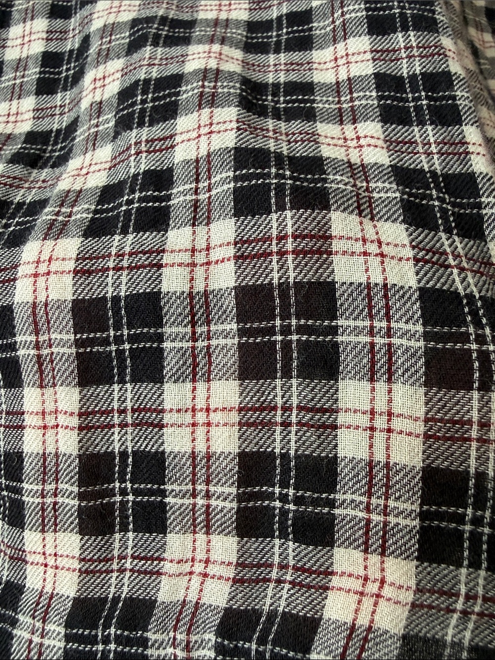 Doen Black & Cream Plaid Ruffle Collar Button-Down Top - Picture 6 of 6